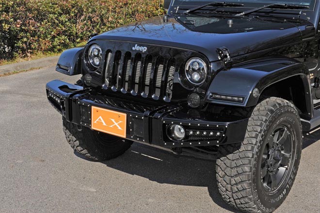 JEEP JKラングラー AXスタイルフロントバンパーは直線的なデザイン
