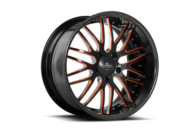 savini wheels sv25 black orange carbon fiber lip
