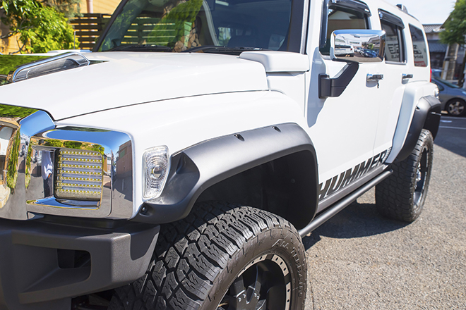 HUMMER H3　RANCHOリフトアップキットと、READY LIFTのトーションキーリフトキットをインストール