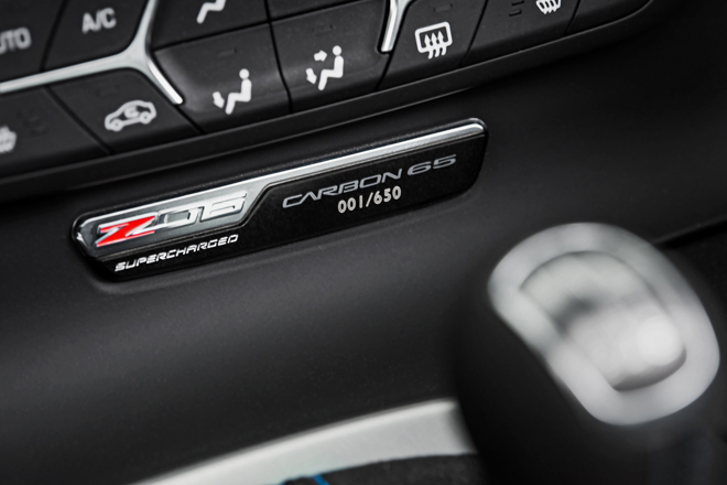 All Carbon 65 Edition cars feature a numbered interior plaque.